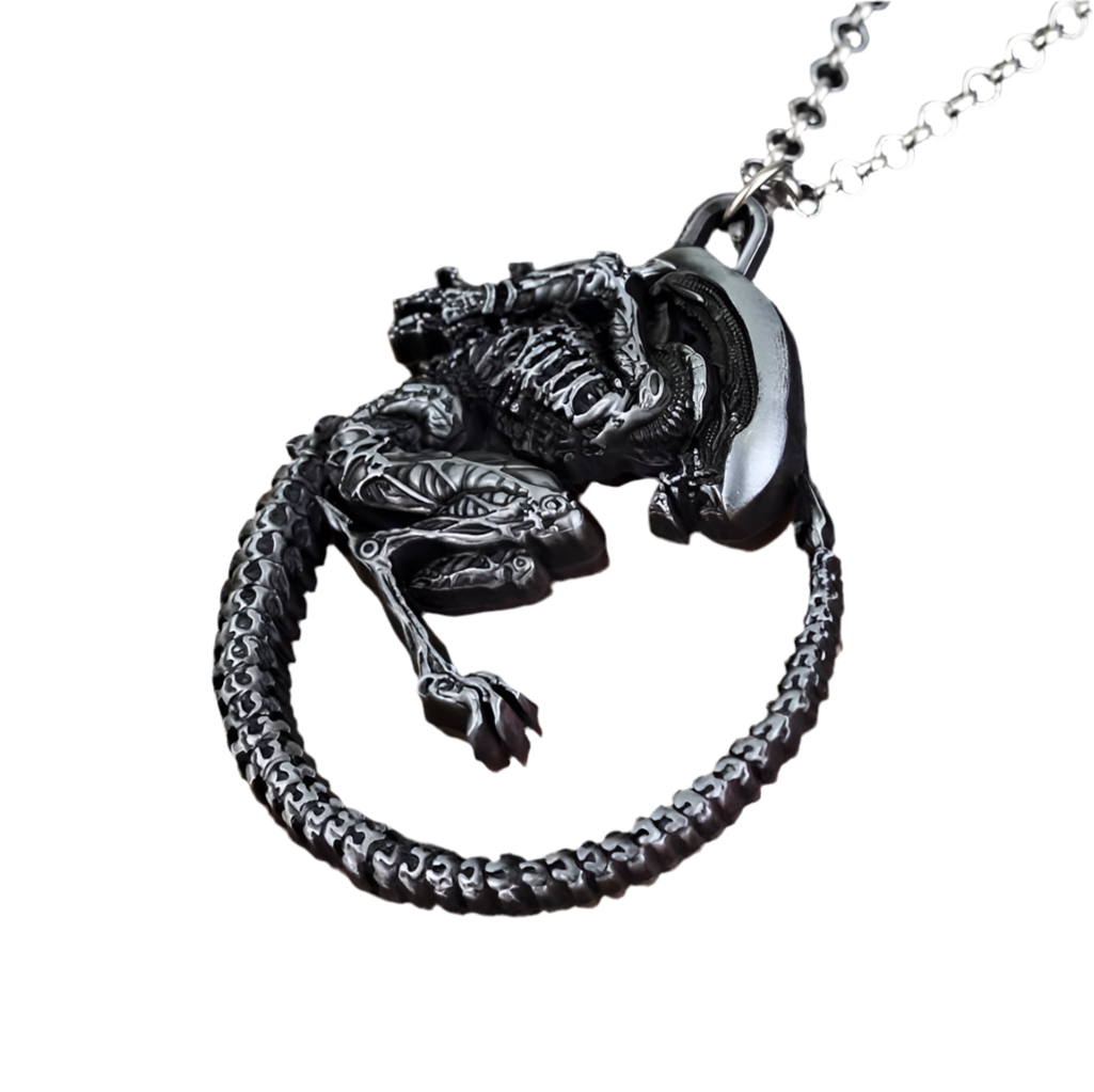 Monster Anhänger mit Halskette Außerirdisch Ungeheuer Geschenk Retro Alien