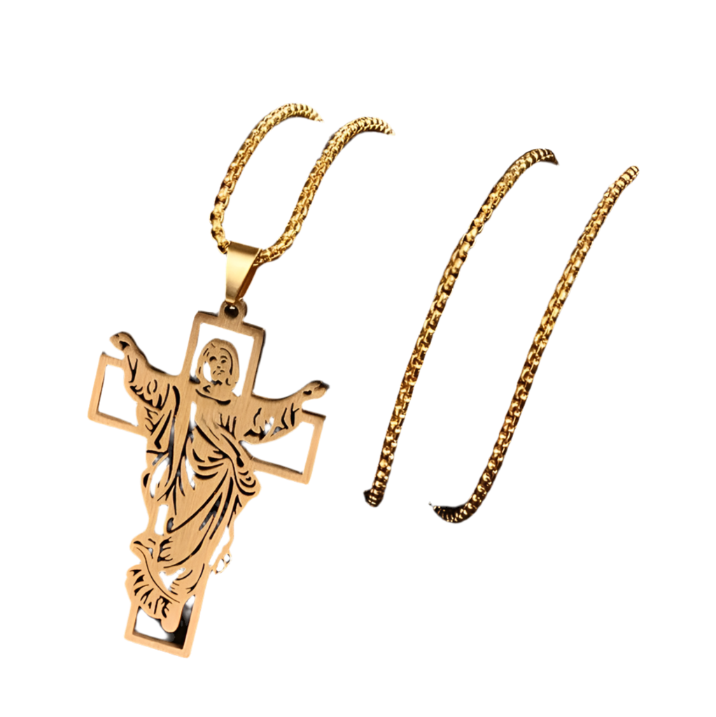 Kreuz Jesus Anhänger Christus Halskette Religiöser Glaubensschmuck Taufe Kette